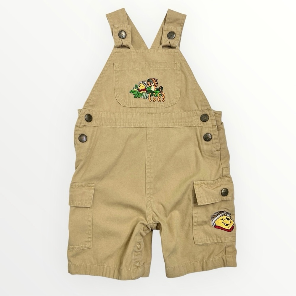 Vintage Disney Store Winnie the Pooh Safari Overalls Khaki Explorer